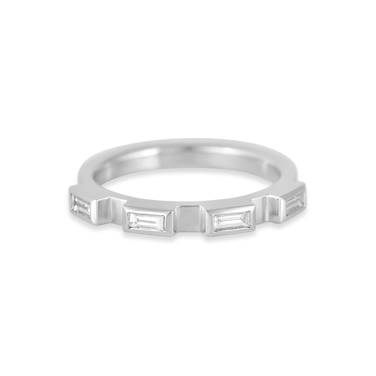 Lab Grown Baguette Diamond Spaced Half Eternity Ring