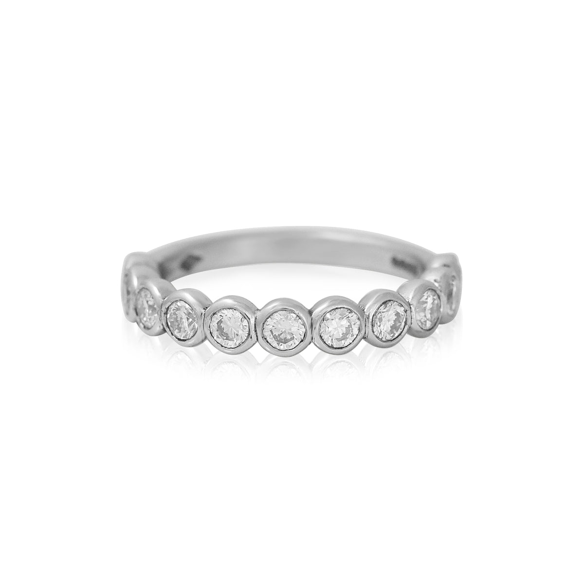 Lab Grown Round Diamond Scalloped Half Eternity Ring