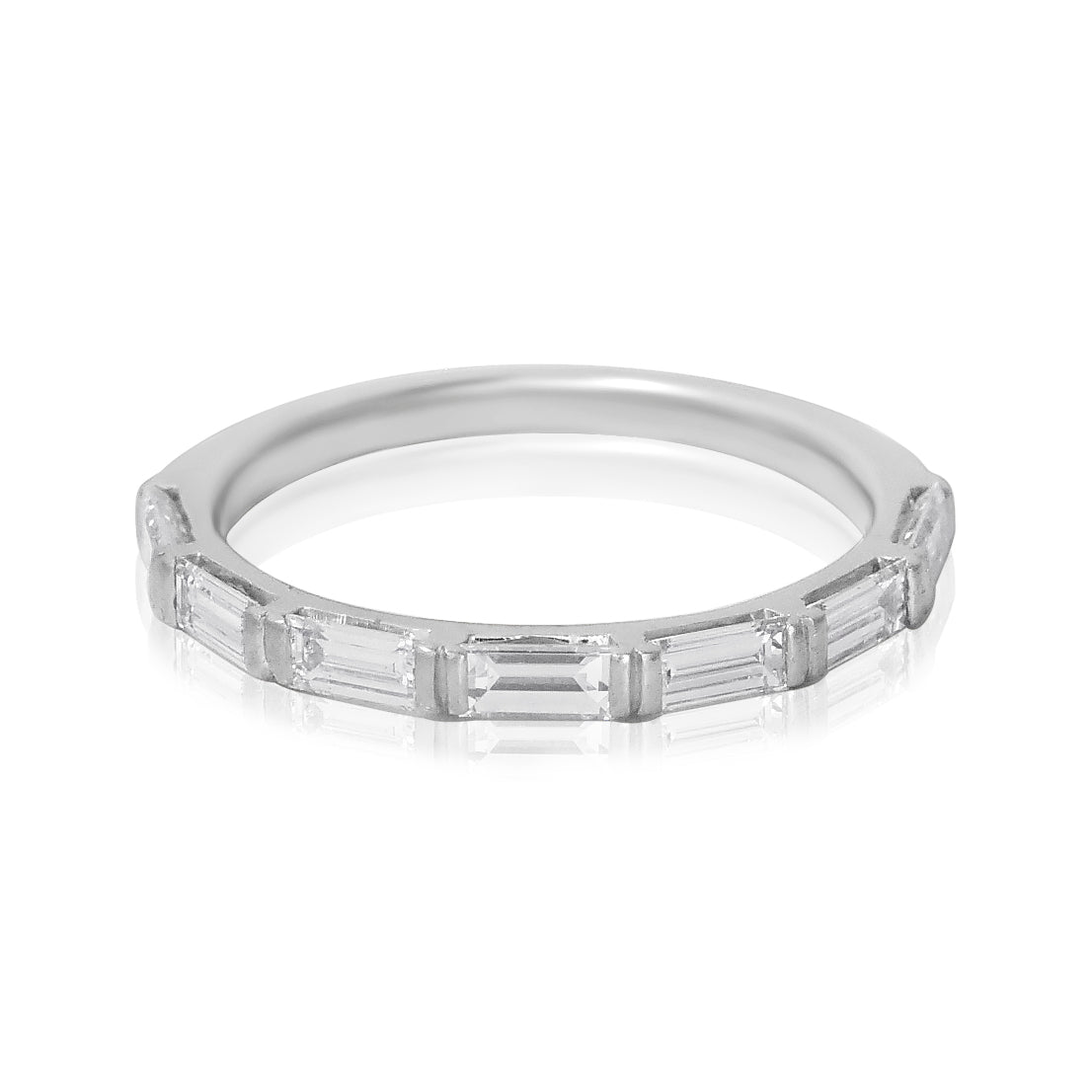 Lab Grown Baguette Diamond Half Eternity Ring