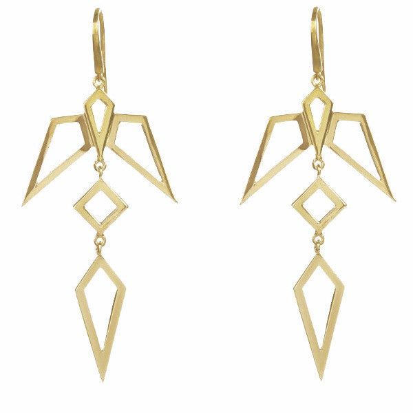 Gold Condor Earrings-Earrings-London Rocks Jewellery