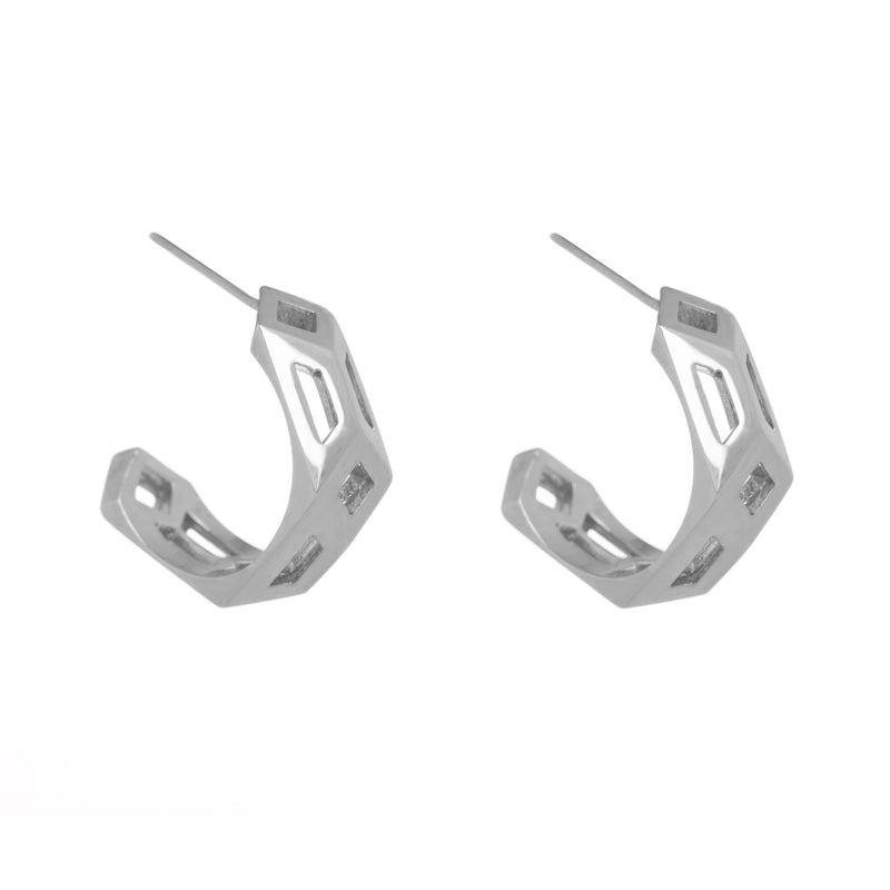 Silver Metric Hoops-Earrings-London Rocks Jewellery